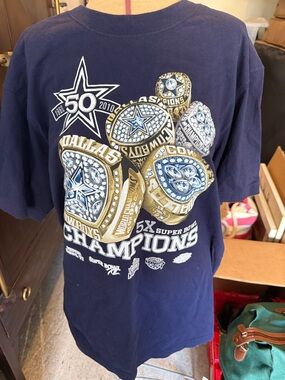 Team Apparel Navy Dallas Cowboys 5X Super Bowl Champions Short Sleeve Tee